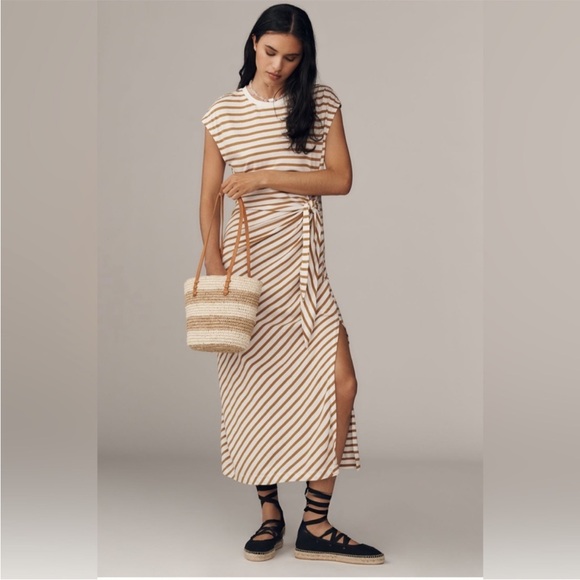 Anthropologie Dresses & Skirts - Anthropologie Daily Practice Tiebreaker Muscle-Sleeve Midi Dress XL